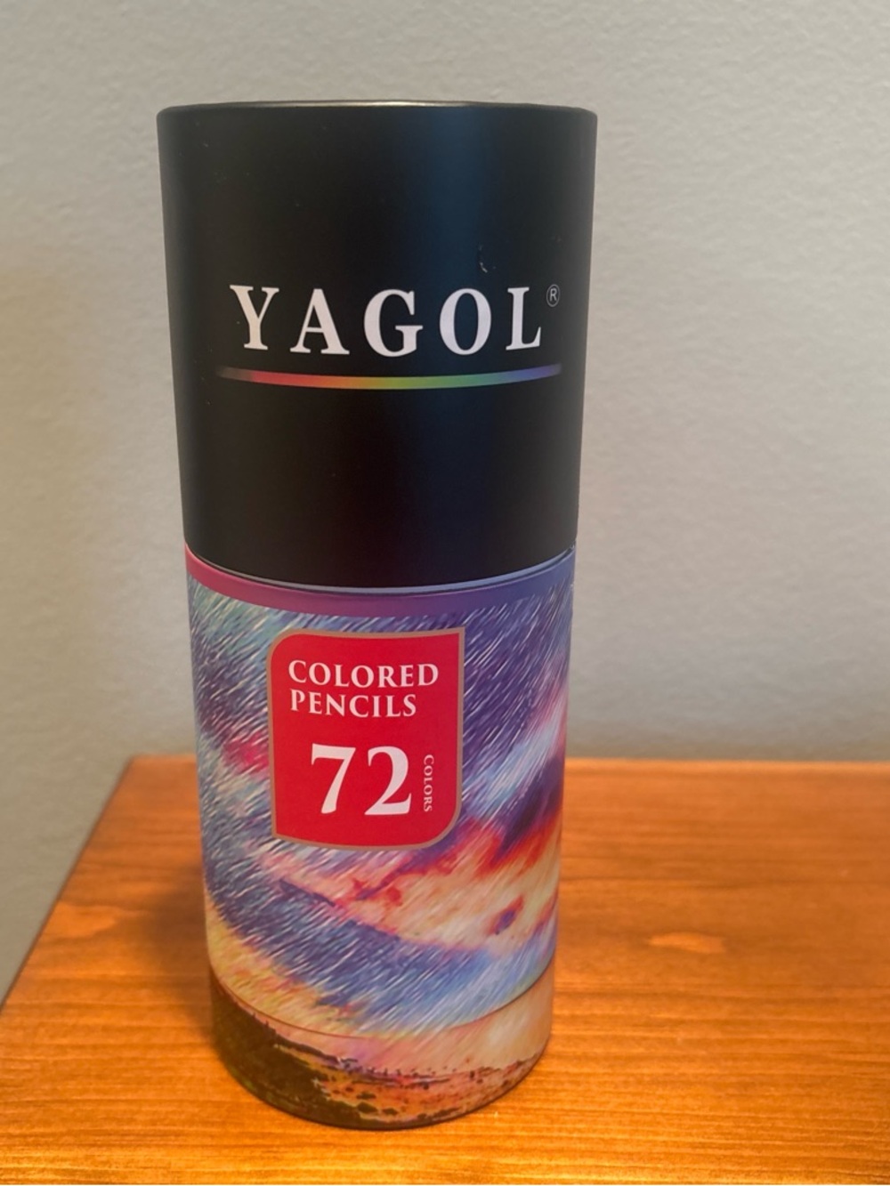 YAGOL 72 Colored Pencils - Black Canister with Multi-Color Art